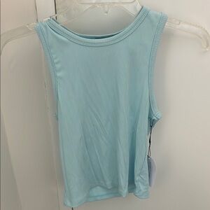 Pastel Blue Sleeveless Crop Tank Top
